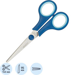Ножницы Attache Economy 140 мм с пласт. прорезин. ручками, цвет синий  фото 2