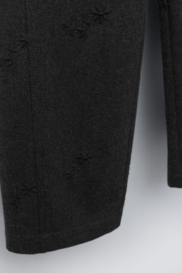 EMBROIDERED SOFT FLORAL BARREL TROUSERS - Zara фото 4