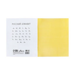 Цена за 10 шт. Тетрадь 18 листов линейку, пластиковая обложка, с алфавитом, желтая