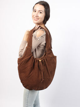 LACCOMA сумка M1018F-1-рыжий натуральная замша полиэстер  фото 2