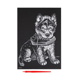 Гравюра Щенок с ботинком с эффектом голография - Школа талантов фото 3