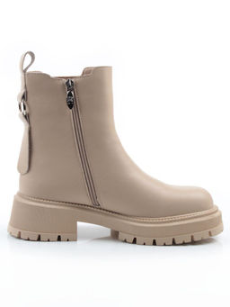 04-PAT160-2Z BEIGE Ботинки зимние женские (натуральная кожа, 100% шерсть)