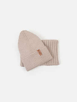 Снуд из смесовой шерсти Ваниль вертикальная вязка - Bungly фото 3