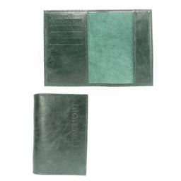 Обложка для паспорта Croco-П-404 (5 кред карт) натуральная кожа малахит крек (226) 260915