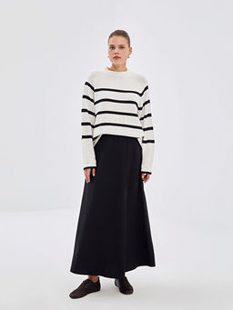 Beli Lastikli D?z Poplin Kad?n Etek