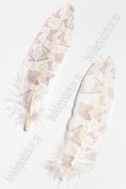 Перья декоративные 16*4,5 см (6 шт) Бабочки