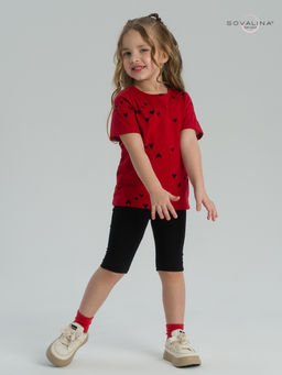 Костюм Актив сердечки на красном-черный - Sovalina фото 19
