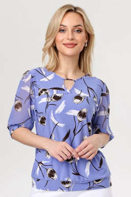 Блузка женская 7027-22/01/Голубой, белый