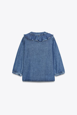 Z1975 DENIM RUFFLE SHIRT - Zara фото 7