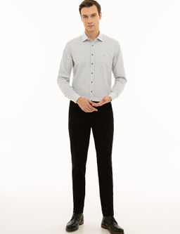 Светло-серая приталенная рубашка с длинным рукавом - Cacharel фото 10