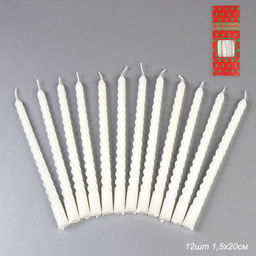 Свеча стержень 12 штук 20 см / GL-12R /уп 72/белые - Галеонтрейд фото 5