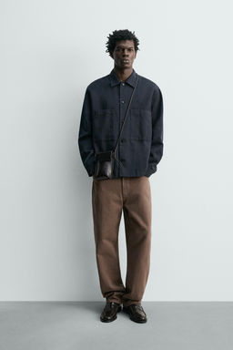 SOBRECAMISA REGULAR FIT BOLSILLOS / Marino oscuro