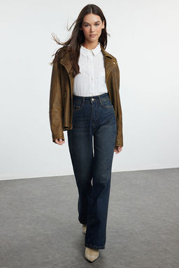 Ac?k Mavi Yuksek Bel Genis Paca Wide Leg Jeans TWOAW24JE00313 - Trendyolmilla фото 14