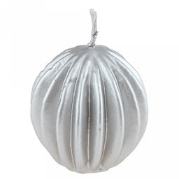 Свеча "Шарик-фонарик" д6,5см, h7см, серебрянный, время горения 6 часов (Россия)