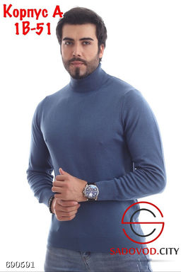 Мужская водолазка однотонная