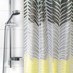 Штора д/ванны 180х180см ВИЛИНА полиэстер (6666) (2206-1) Пальмовые листья