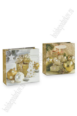 Пакет Новогодний 14,5*15*6 см (12 шт) SF-7566, микс №42 - Больше подарков фото 3