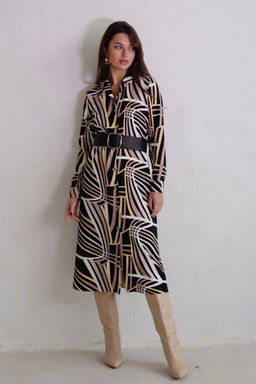 Платье-рубашка с английским воротником принт - Martichelli фото 45