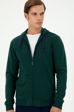 Мужской темно-зеленый вязаный кардиган - U.s. polo assn фото 15