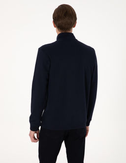 Lacivert 3 _plik Regular Fit Fermuarl_ Dik Yaka Basic Sweatshirt - Pierre cardin фото 5