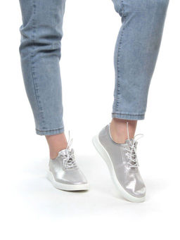 05-FDD36-2P SILVER Кроссовки женские (натуральная кожа) - Фабричный китай фото 5