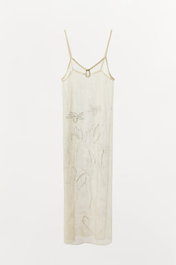 SEMI-SHEER CHUNKY KNIT LACE DRESS - Zara фото 5