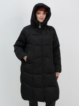 Пальто зимнее Visdeer 7702Ch женское утепленное 240 г/м² черное  фото 5