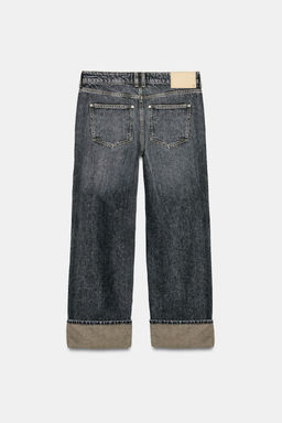 Z1975 STRAIGHT JEANS WITH TURN-UP HEMS - Zara фото 3