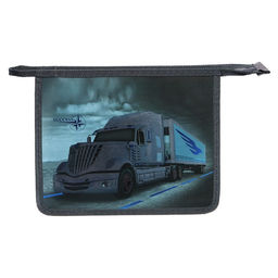 Папка для тетрадей А5, 195 х 245 х 50 мм, молния сверху, К 8ШК5 Фура-успех (рисунок с эффектом металлика), ламинированный картон/текстиль