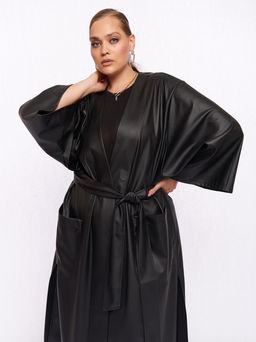 Кардиган кожаный KA05109BLK01