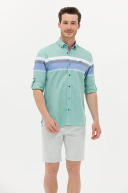 Мужская зеленая рубашка с длинным рукавом - U.s. polo assn фото 15