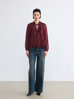 Ba?lamal? Yaka F?rf?rl? Bluz