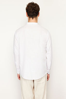 TRENDYOL MAN Beyaz Regular Fit Hakim Yaka Nak?s Detayl? %100 Pamuklu Gomlek TMNSS24GO00009 - Trendyolmilla фото 7