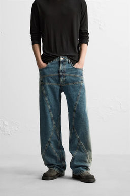 STRAIGHT-LEG JEANS WITH SEAM DETAILS - Zara фото 2