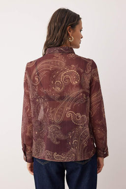 Mavi Sal Desenli Astars?z Yoryo Sifon Gomlek TWOAW26GO00063 - Trendyolmilla фото 8