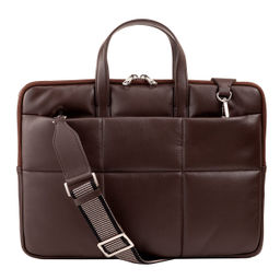 Итальянская кожаная сумка-портфель для ноутбука DuDu серии Togean | кофейно-коричневый
