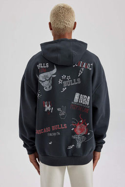 DeFactoFit Толстовка оверсайз с капюшоном NBA Chicago Bulls  фото 7