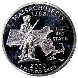 1/4 доллара (25 центов) 2000 года S США Штаты и территории  Массачусетс