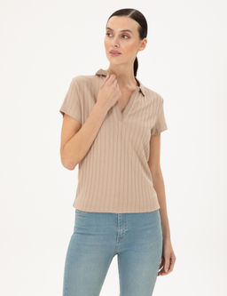 Bej Slim Fit Ti__rt
