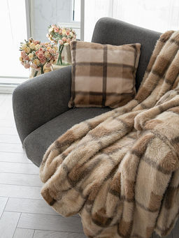 Плед меховой 150x200 бежевый - Denastia фото 5