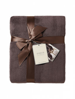 Плед плюшевый 200x220 темно-коричневый