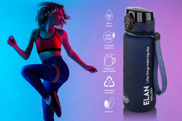 Бутылка для воды 500 мл 6,5*6,5*23 см "Style Matte" с углублениями д/пальцев, темно-синяя