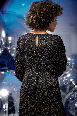 Платье Magia mody 2365 черный с беж принтом