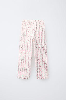 6-14 YEARS/ CHERRY AND FLOWER PRINT SHIRT AND TROUSERS PYJAMAS - Zara фото 4