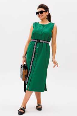 Платье ANELLI 1478 папоротниково-зеленый  фото 8