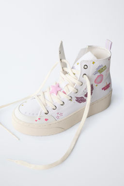 PRINTED HIGH-TOP SNEAKERS - Zara фото 3