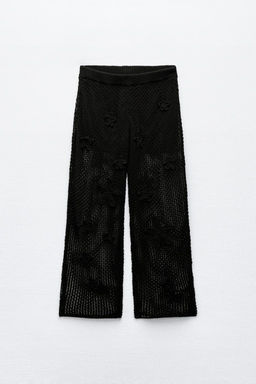 WIDE-LEG KNIT TROUSERS - Zara фото 3