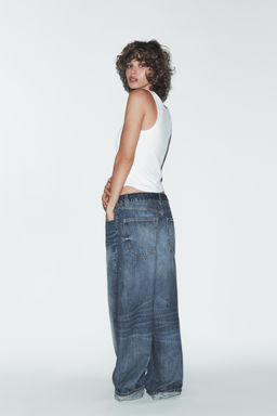 JEANS CINTURA DOBLADA TRF TIRO MEDIO / Marino - Zara фото 6