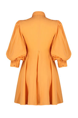 Turuncu Etegi Parcal? Dokuma Mini Gomlek Elbise TWOSS24EL00428 - Trendyolmilla фото 9