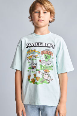 %100 Pamuk Minecraft Lisansl_ Ti__rt Erkek _ocuk